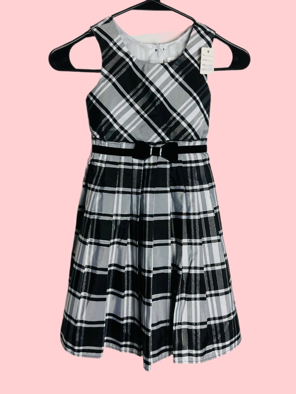 Jona Michelle Black & White Plaid Sleeveless Dress - Picture 2 of 11